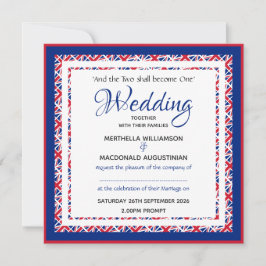 UK UNION JACK Custom Patriotic Square Wedding Einladung