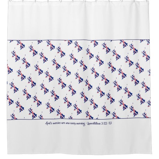 UK UNION JACK Customizable Scripting Duschvorhang (Vorderseite)