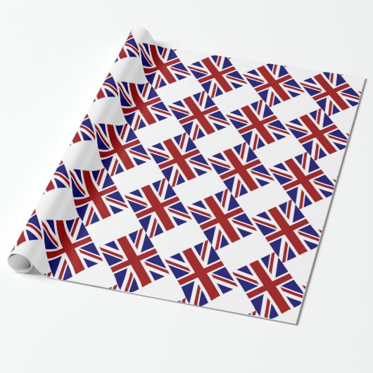 UK Union Jack Flag Diagonal Geschenkpapier (Ungerollt)