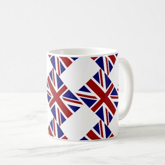 UK Union Jack Flag Diagonal Kaffeetasse (VorderseiteRechts)