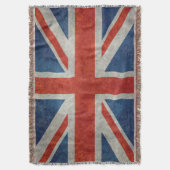 UK Union Jack Flag im Retrostil Vintage Texturen Decke (Vorderseite Vertikal)