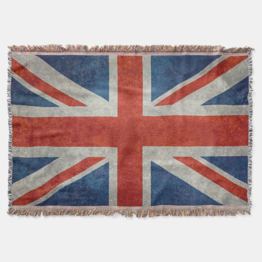 UK Union Jack Flag im Retrostil Vintage Texturen Decke (Vorderseite)