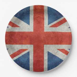 UK Union Jack Flag im Retrostil Vintage Texturen Pappteller