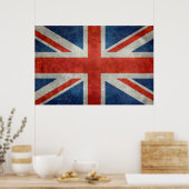 UK Union Jack Flag im Retrostil Vintage Texturen Poster (Küche)