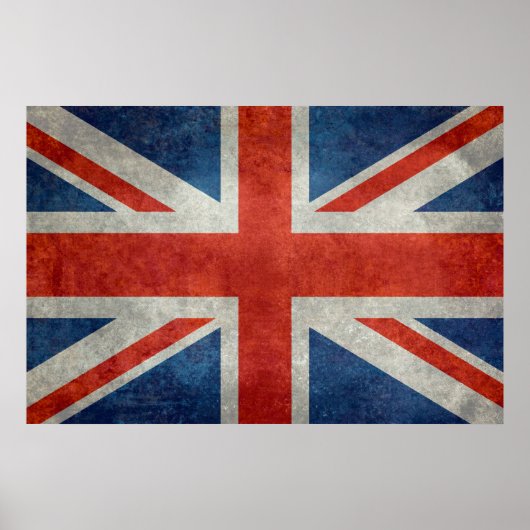 UK Union Jack Flag im Retrostil Vintage Texturen Poster (Vorne)