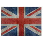 UK Union Jack Flag im Retrostil Vintage Texturen Schneidebrett (Vorderseite)