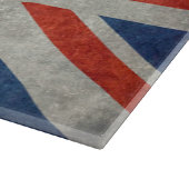UK Union Jack Flag im Retrostil Vintage Texturen Schneidebrett (Ecke)