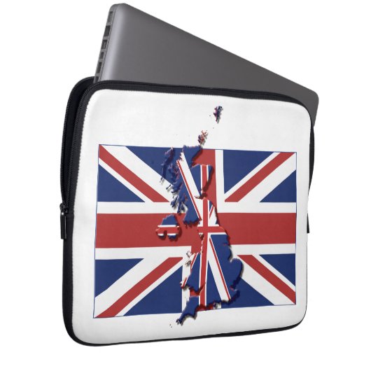 UK UNION JACK Flag Map Patriotic Computer Laptopschutzhülle (Vorne Rechts)