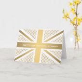 UK Union Jack Flag mit Gold Reittier Muster Karte (Gelbe Blume)