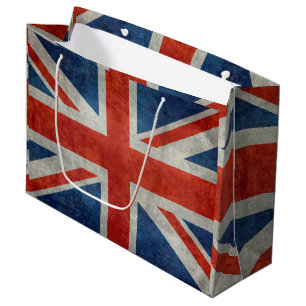 UK-Union-Jack-Flagge im Retro-Stil mit vintage-tex Große Geschenktüte