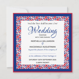 UK UNION JACK Patriotic Custom Square Wedding Einladung