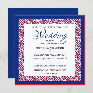 UK UNION JACK Patriotic Custom Square Wedding Einladung