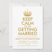 UK Union Jack Wedding Britain Gold Crown Ankündigung (Vorderseite)