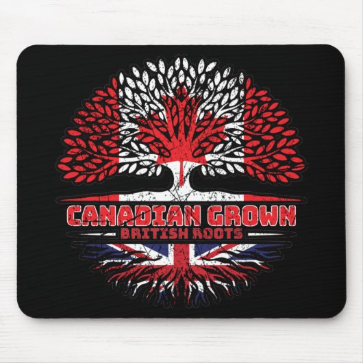 Uk United Kingdom British Canadian Canada Tree Mousepad (Vorne)