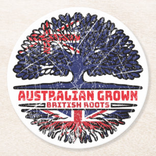 UK Vereinigtes Königreich Britisches Australien Runder Pappuntersetzer