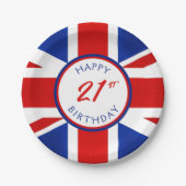 UK Vereinigtes Königreich British Happy Birthday Pappteller (Vorderseite)