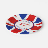 UK Vereinigtes Königreich British Happy Birthday Pappteller (Schrägansicht)