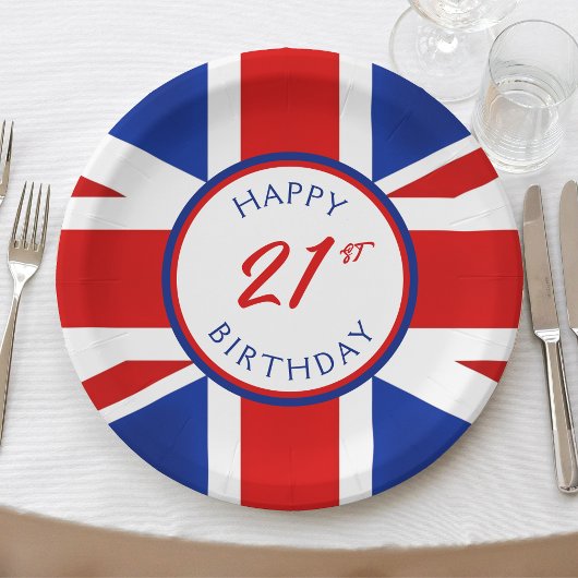 UK Vereinigtes Königreich British Happy Birthday Pappteller