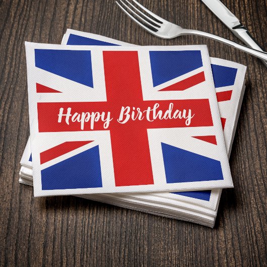 UK Vereinigtes Königreich British Happy Birthday Serviette