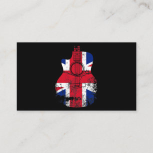 Uk Vereinigtes Königreich Flagge Vintage Gitarre M Visitenkarte