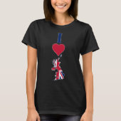 UK Vertical I Liebe United Kingdom Flag Map Womens T-Shirt (Vorderseite)