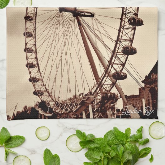 (UK) Vintage London Eye Geschirrtuch (Gefaltet)