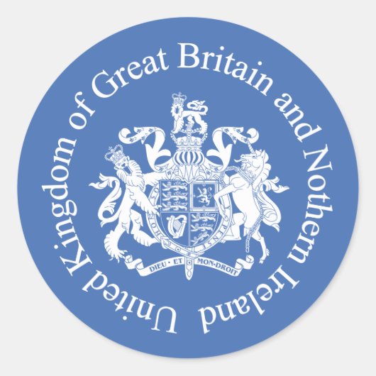 UK-Wappen Runder Aufkleber (Vorderseite)