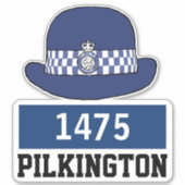 UK Women Police Constable Hat mit Name & Nummer Aufkleber (Vorderseite)