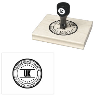 UK Wort gedruckter horizontaler Griff Jet Black Fa Gummistempel