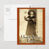 Uke Banjos Rock Postcard Postkarte (Vorne/Hinten)