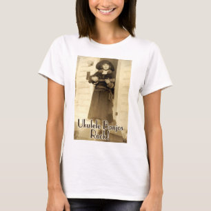 Uke Banjos schaukeln hellen langen T - Shirt Hüls