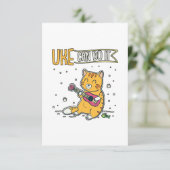 UKE Can Do It Ukulele Ukelele Cat Gitarre Musik Dankeskarte (Stehend Vorderseite)