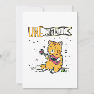 UKE Can Do It Ukulele Ukelele Cat Gitarre Musik Dankeskarte