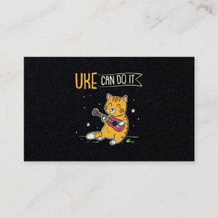 UKE Can Do It Ukulele Ukelele Cat Gitarre Musik Visitenkarte