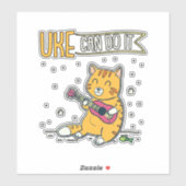 UKE Can Do It Ukulele Ukelele Cat Guitar Music Aufkleber (Blatt)