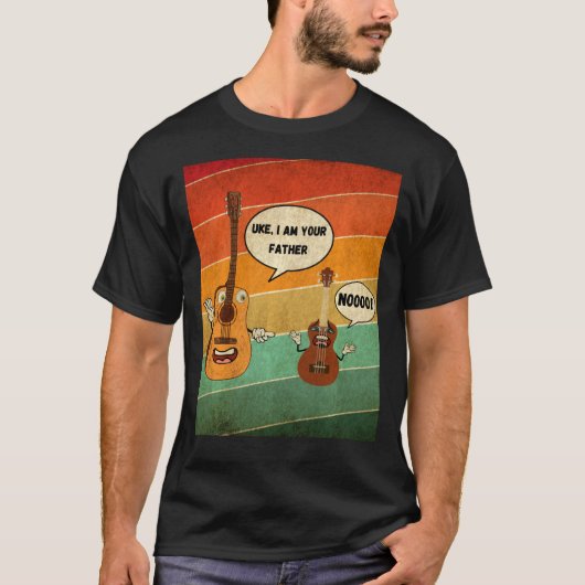 Uke I Be Your Vater Funny Ukulele Gitarren Musik B T-Shirt (Vorderseite)
