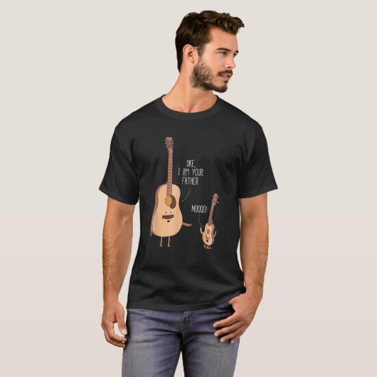 Uke I bin dein Vater Gitarre T-Shirt (Vorne ganz)