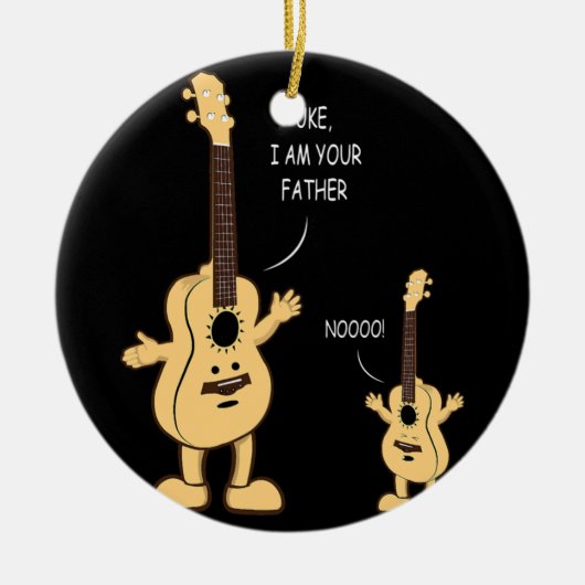 Uke I Bin Dein Vater Ukulele Gitarre Musik Keramik Ornament (Vorne)