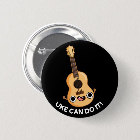 Uke kann es lustig machen positive Ukelele Pun Dar Button (Vorne & Hinten)