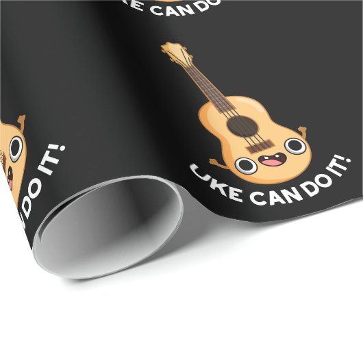 Uke kann es lustig machen positive Ukelele Pun Dar Geschenkpapier (Rolleneckpunkt)