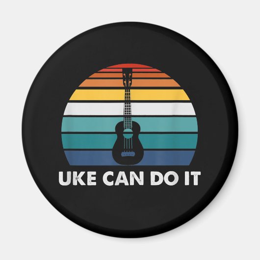 Uke kann es machen lustige Ukulele Player Gitarren Magnet (Vorne)