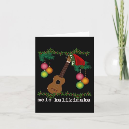 Uke Mele Kalikimaka Ukulele Weihnachtslieder Aloha Karte (Vorderseite)