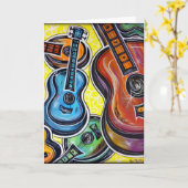 Uke Orchestra Grußkarte Karte (Gelbe Blume)