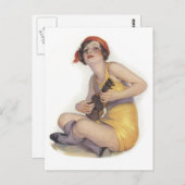 Uke Playing Flapper Postcard Postkarte (Vorne/Hinten)