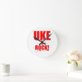 Uke & Rock Runde Wanduhr (Zuhause)