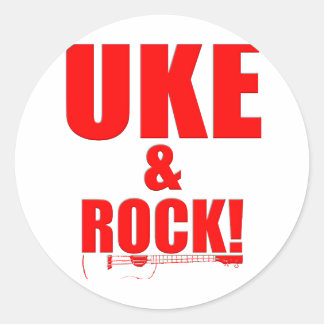 Uke & Rock Runder Aufkleber