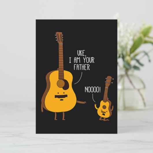 Uke Ukulele Ich bin dein Vater Vater Geschenk Ankündigung (Stehend Vorderseite)