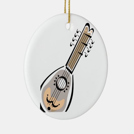 Ukelele, acht reihen, grafischer Bildentwurf auf Keramik Ornament (Rechts)