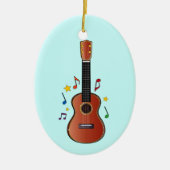 Ukelele auf Blau! Keramikornament (Vorne)
