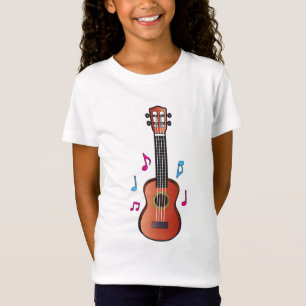 Ukelele mit Anmerkungen in der Farbe T-Shirt